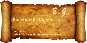 Bernhardt Gergő névjegykártya