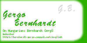 gergo bernhardt business card